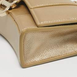 Pre Owned Balenciaga Gold Leather Hourglass Wallet on Chain