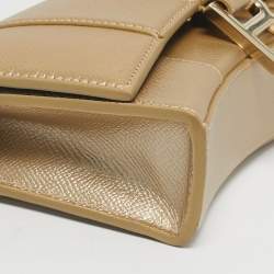 Pre Owned Balenciaga Gold Leather Hourglass Wallet on Chain
