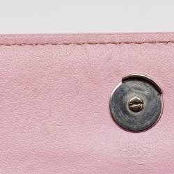 Pre Owned Balenciaga Light Pink Croc Embossed Leather Gossip Wallet on Chain