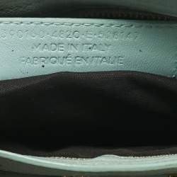 Pre Owned Balenciaga Light Turquoise Leather Mini Metallic Edge Classic City Bag