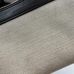 Pre Owned Balenciaga Off White/Black Canvas and Leather Navy XS Cabas Tote