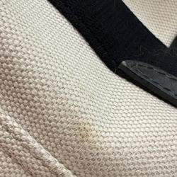 Pre Owned Balenciaga Off White/Black Canvas and Leather Navy XS Cabas Tote