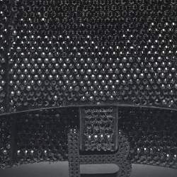 Pre Owned Balenciaga Black Suede Crystals Embellished Nano Hourglass Top Handle Bag