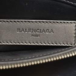 Pre Owned Balenciaga Black Leather and Python Le Dix Cartable Top Handle Bag