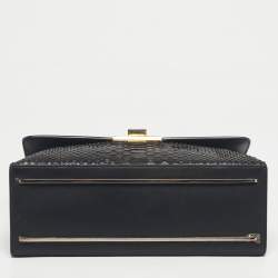 Pre Owned Balenciaga Black Leather and Python Le Dix Cartable Top Handle Bag