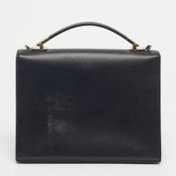 Pre Owned Balenciaga Black Leather and Python Le Dix Cartable Top Handle Bag