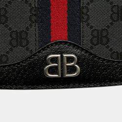 Pre Owned Balenciaga Black/Grey The Hacker Project BB Canvas Web Ophidia Crossbody