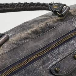 Pre Owned Balenciaga Navy Blue Leather RH Square Tote