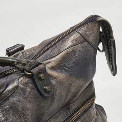 Pre Owned Balenciaga Navy Blue Leather RH Square Tote