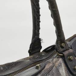 Pre Owned Balenciaga Navy Blue Leather RH Square Tote