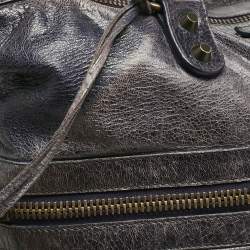 Pre Owned Balenciaga Navy Blue Leather RH Square Tote