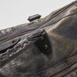 Pre Owned Balenciaga Navy Blue Leather RH Square Tote