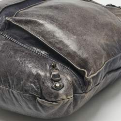 Pre Owned Balenciaga Navy Blue Leather RH Square Tote