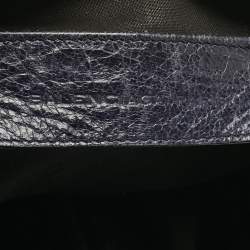 Pre Owned Balenciaga Navy Blue Leather RH Square Tote