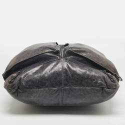 Pre Owned Balenciaga Navy Blue Leather RH Square Tote