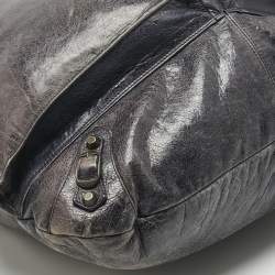 Pre Owned Balenciaga Navy Blue Leather RH Square Tote