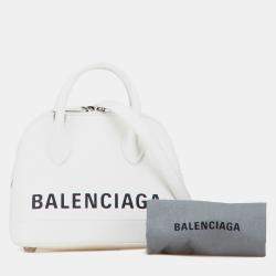 Pre Owned Balenciaga White XXS Calfskin Ville Top Handle Bag
