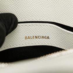 Pre Owned Balenciaga White XXS Calfskin Ville Top Handle Bag
