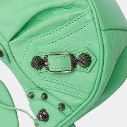 Pre Owned Balenciaga Green Lambskin Motocross Le Cagole XS