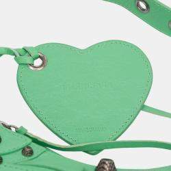 Pre Owned Balenciaga Green Lambskin Motocross Le Cagole XS