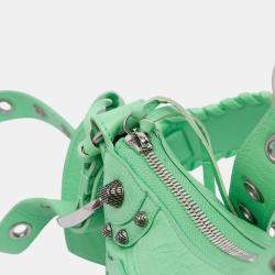 Pre Owned Balenciaga Green Lambskin Motocross Le Cagole XS