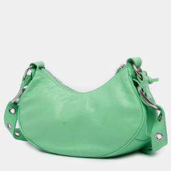 Pre Owned Balenciaga Green Lambskin Motocross Le Cagole XS