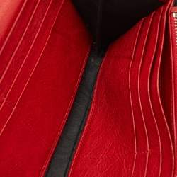 Pre Owned Balenciaga Red Leather City Flap Continental Wallet