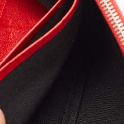 Pre Owned Balenciaga Red Leather City Flap Continental Wallet