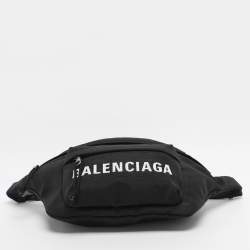 Pre Owned Balenciaga Black Nylon Explorer Belt Bag