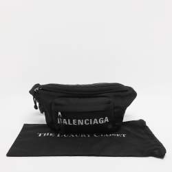 Pre Owned Balenciaga Black Nylon Explorer Belt Bag
