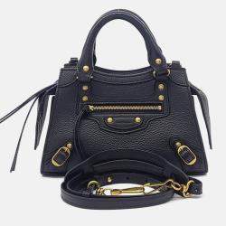 Pre Owned Balenciaga Black Leather Neo Classic Mini Top Handle