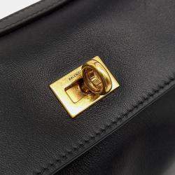 Pre Owned Balenciaga Black Leather Rodeo Small