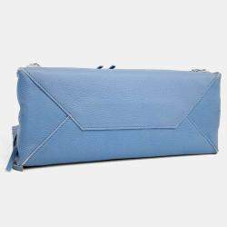 Pre Owned Balenciaga Blue Leather Papier A6