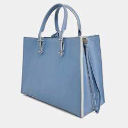 Pre Owned Balenciaga Blue Leather Papier A6