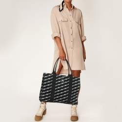 Pre Owned Balenciaga Black/White BB Monogram Canvas Trade Tote