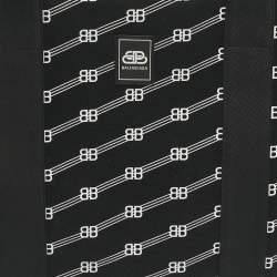 Pre Owned Balenciaga Black/White BB Monogram Canvas Trade Tote