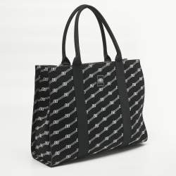 Pre Owned Balenciaga Black/White BB Monogram Canvas Trade Tote