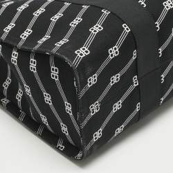 Pre Owned Balenciaga Black/White BB Monogram Canvas Trade Tote