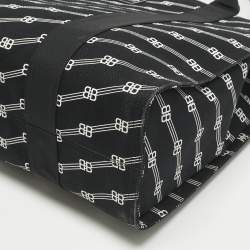 Pre Owned Balenciaga Black/White BB Monogram Canvas Trade Tote