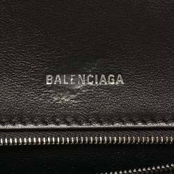 Pre Owned Balenciaga Black BB Monogram Denim Small Hourglass Top Handle Bag