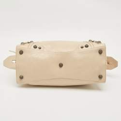Pre Owned Balenciaga Light Beige Leather Neo Cagole City Tote