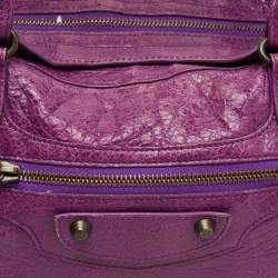 Pre Owned Balenciaga Purple Leather Classic City Tote