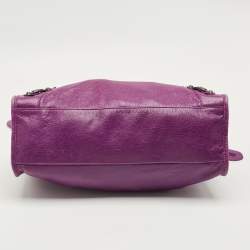 Pre Owned Balenciaga Purple Leather Classic City Tote