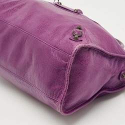 Pre Owned Balenciaga Purple Leather Classic City Tote