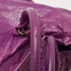 Pre Owned Balenciaga Purple Leather Classic City Tote