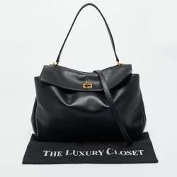 Pre Owned حقيبة بالنسياغا روديو جلد أسود متوسط بيد علوية