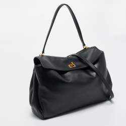 Pre Owned حقيبة بالنسياغا روديو جلد أسود متوسط بيد علوية