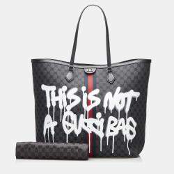 Pre Owned Balenciaga Black The Hacker Project Graffiti BB Supreme Tote