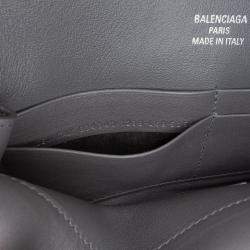 Pre Owned Balenciaga Grey Small Smooth Calfskin Bel Air Clutch On Strap