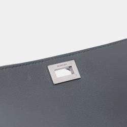 Pre Owned Balenciaga Grey Small Smooth Calfskin Bel Air Clutch On Strap